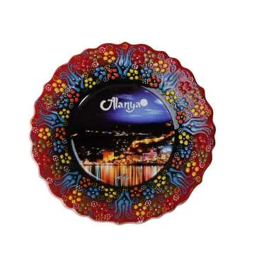 Toptan Alanya Temalı Çini Myros Resim Tabak 25 cm - 10