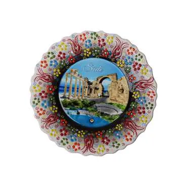 Toptan Side Temalı Çini Myros Resim Tabak 25 cm