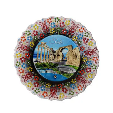 Toptan Side Temalı Çini Myros Resim Tabak 25 cm - 6