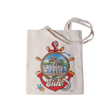Side Themed Digital Printed Tote Bag 35x40 cm