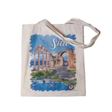 Toptan Side Temalı Dijital Baskılı Ham Bez Çanta 35x40 cm - 7