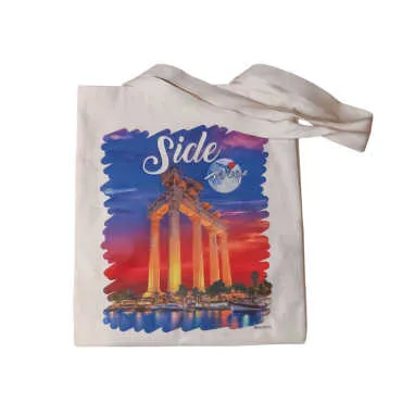 Toptan Side Temalı Dijital Baskılı Ham Bez Çanta 35x40 cm - 8