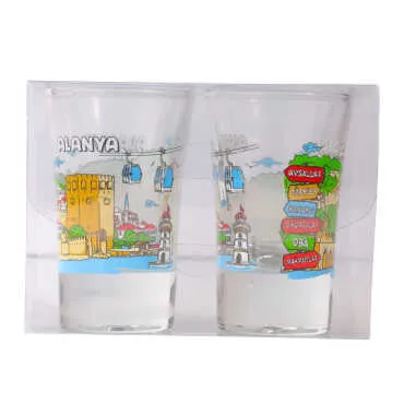 Alanya Themed Shot Glass Set of 2 Pcs - 4