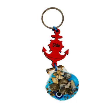 Side Themed Sea Shell Shaking Keychain - 9