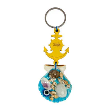 Side Themed Sea Shell Shaking Keychain