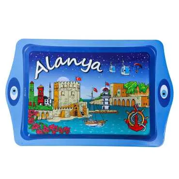 Wholesale Alanya Themed Mini Metal Tray 25x16 cm - 6