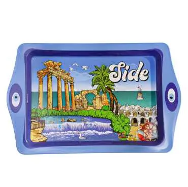 Wholesale Side Themed Mini Metal Tray 25x16 cm