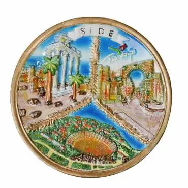 Side Themed Ceramic Traditional Stone Plate 15 cm