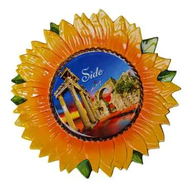 Side Themed Myros Sunflower Ceramic Plate 26 cm - 6