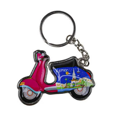 Kemer Temalı Scooter Şekilli Metal Anahtarlık