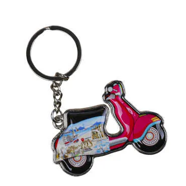Türkiye Temalı Scooter Şekilli Metal Anahtarlık - Standart - 2