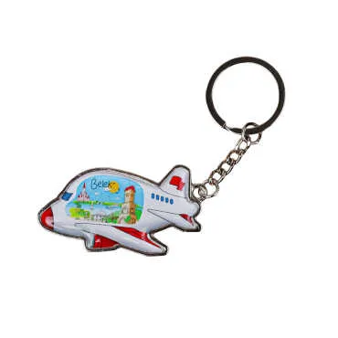 Belek Themed Airplane Shaped Metal Keychain