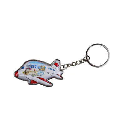 Turkey Themed Airplane Shaped Metal Keychain