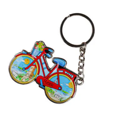 Belek Themed Bicycle Shaped Metal Keychain - 5