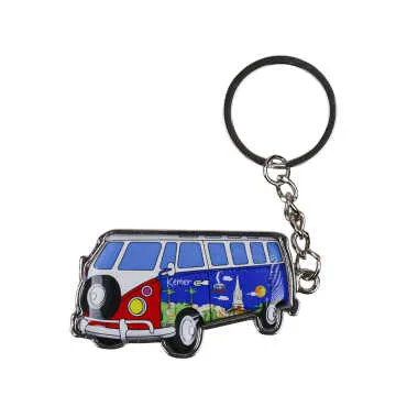 Kemer Themed Minibus Shaped Metal Keychain