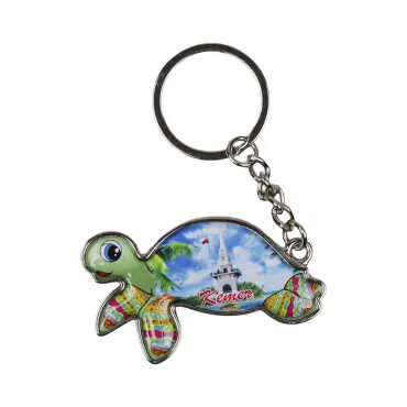 Kemer Themed Floating Turtle Shaped Metal Keychain