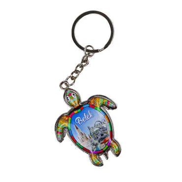 Belek Themed Turtle Shaped Metal Keychain - 5