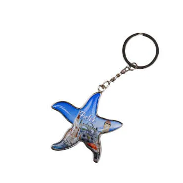 Belek Themed Starfish Shaped Metal Keychain - Standart - 2