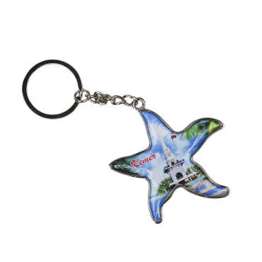 Kemer Themed Starfish Shaped Metal Keychain - Standart - 2