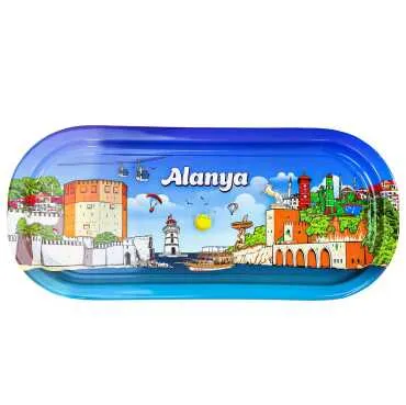Alanya Temalı Oval Tepsi (35X16 Cm)