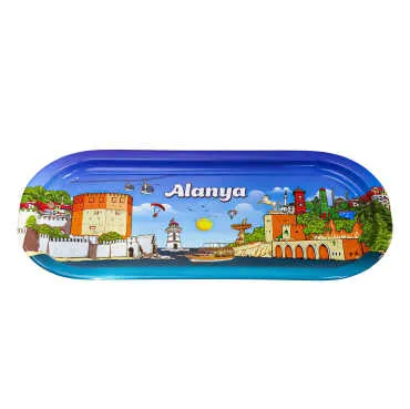 Alanya Themed Oval Tray 35x16 cm - Standart - 2