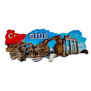 Side Themed Metallic Map Refrigerator Magnet - 13