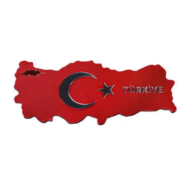 Türkiye Themed Metallic Map Refrigerator Magnet - Standart - 2