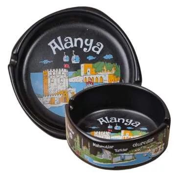 Alanya Themed Traditional Large Ashtray 100*40 mm