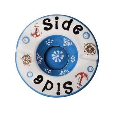 Side Temalı Yöresel Seramik Kapaklı Küçük Küllük 110 Mm - Standart - 2
