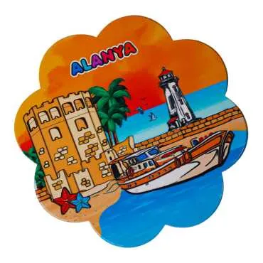Alanya Themed Daisy Trivet with Regional Name Design - Standart - 2