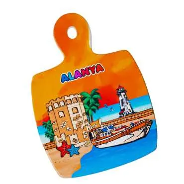 Alanya Themed UV Printed Square Hanging Trivet - Standart - 2