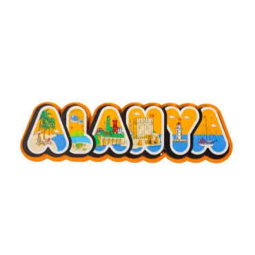 Alanya Themed Wooden Customised City Name Letter Souvenir Fridge Magnet - 6