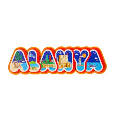 Alanya Themed Wooden Customised City Name Letter Souvenir Fridge Magnet - 11