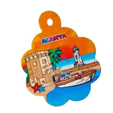 Alanya Themed UV Printed Daisy Handle Trivet - Standart - 2