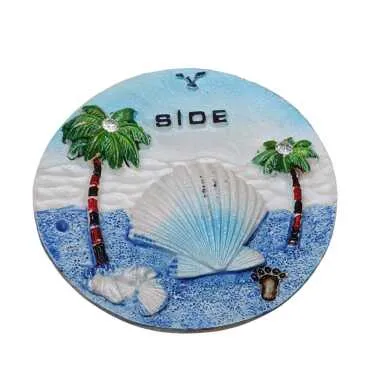 Side Themed Stone and Mother of Pearl Polyester Refrigerator Magnet - 45
