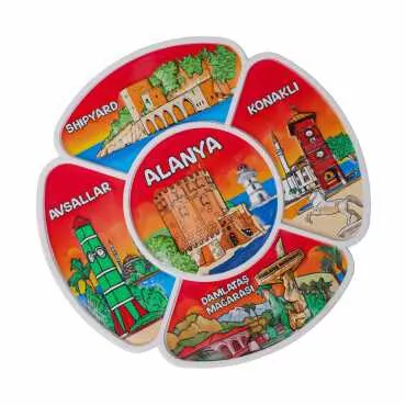 Alanya Temalı Uv Baskılı Polyester Tabak 15 Cm - 5