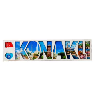 Alanya Themed Wooden Customised City Name Letter Souvenir Fridge Magnet - 12