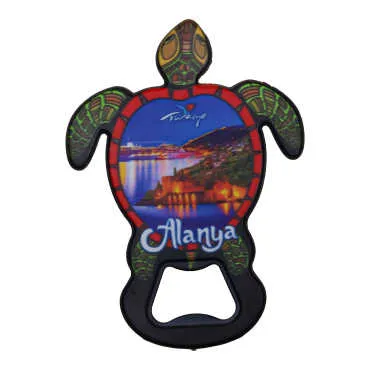 Alanya Themed UV Printed Turtle Bottle Opener
