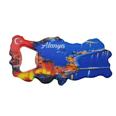 Alanya Themed UV Map Bottle Opener