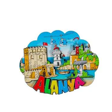 Alanya Themed Wooden Customised 2D Souvenir Fridge Magnet - 4