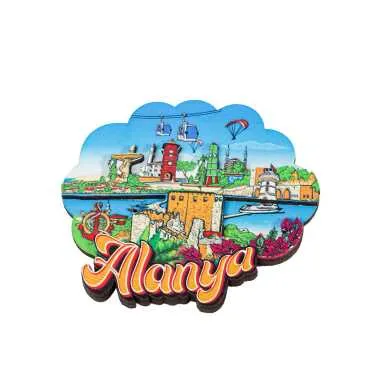 Alanya Themed Wooden Customised 2D Souvenir Fridge Magnet - 2