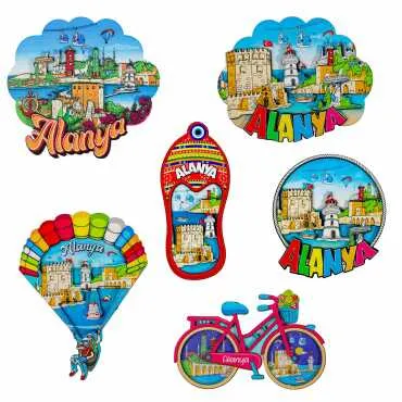 Alanya Themed Wooden Customised 2D Souvenir Fridge Magnet - 3