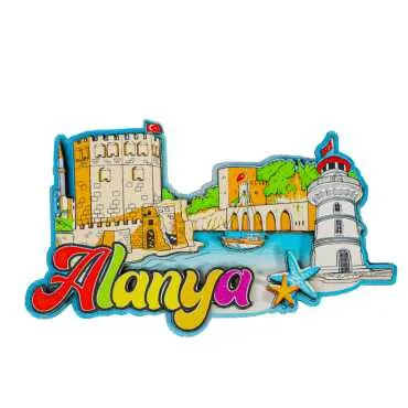 Alanya Themed Wooden Customised 2D Souvenir Fridge Magnet - 11