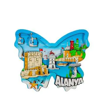 Alanya Themed Wooden Customised 2D Souvenir Fridge Magnet - 12