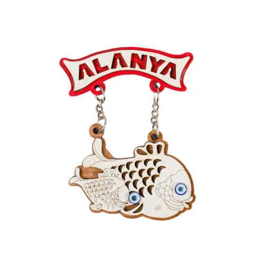Alanya Themed Wooden Customised Souvenir Fridge Magnet - 17