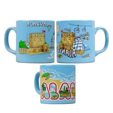 Wholesale Alanya Themed Ceramic Traditional Mug T 82*90 mm - 3