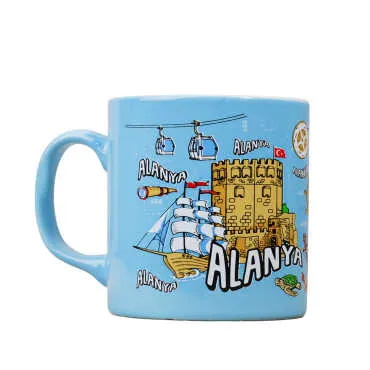 Wholesale Alanya Themed Ceramic Traditional Mug T 82*90 mm