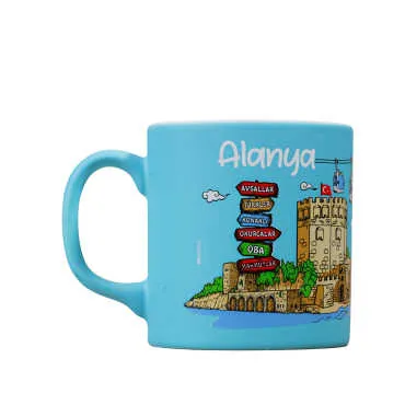 Alanya Themed Customised Serigraphy Printed Ceramic Mug 82x90 mm