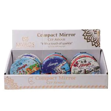 Wholesale Alanya Themed Myros Round Pocket Mirror