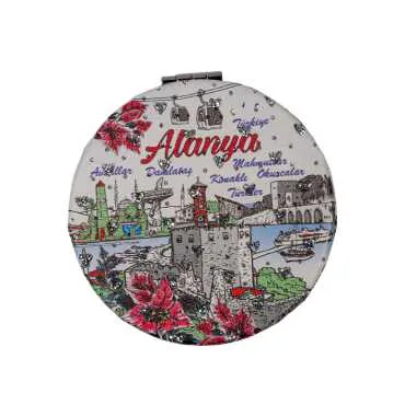 Toptan Alanya Bölgesi Temalı Myros Yuvarlak Pu Ayna - Standart - 5